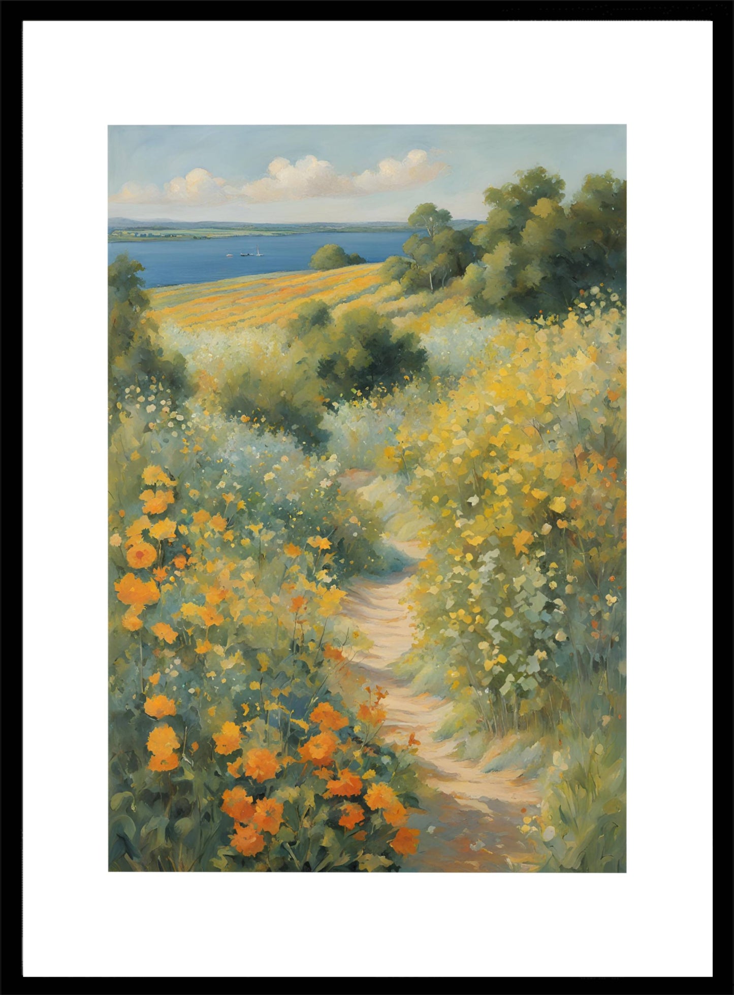 Bloemenpad naar zee poster