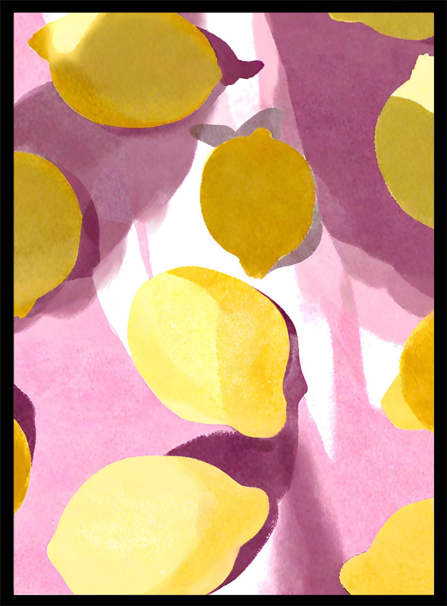Geel roze citroenen poster