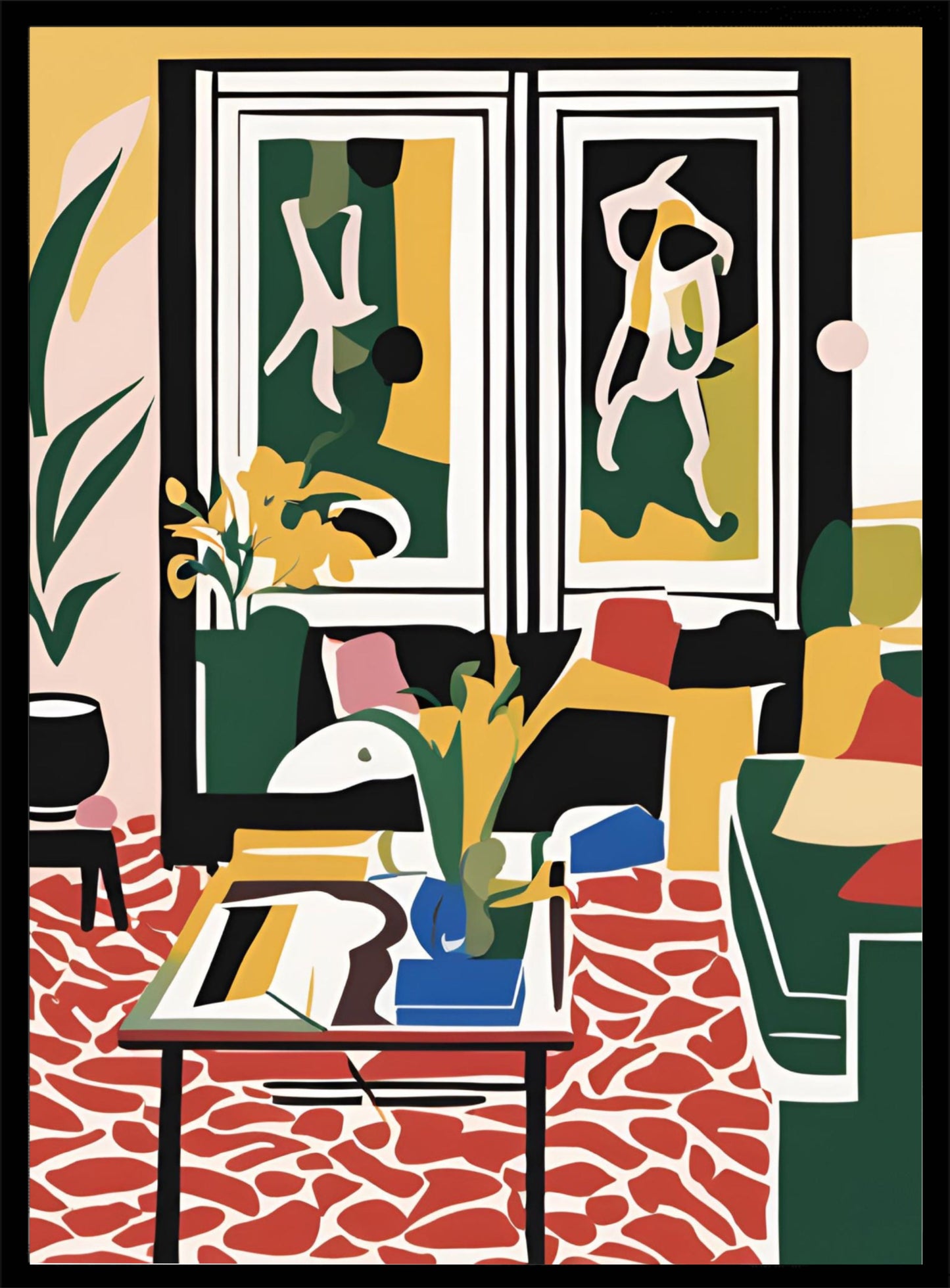 Kleurrijk interieur poster