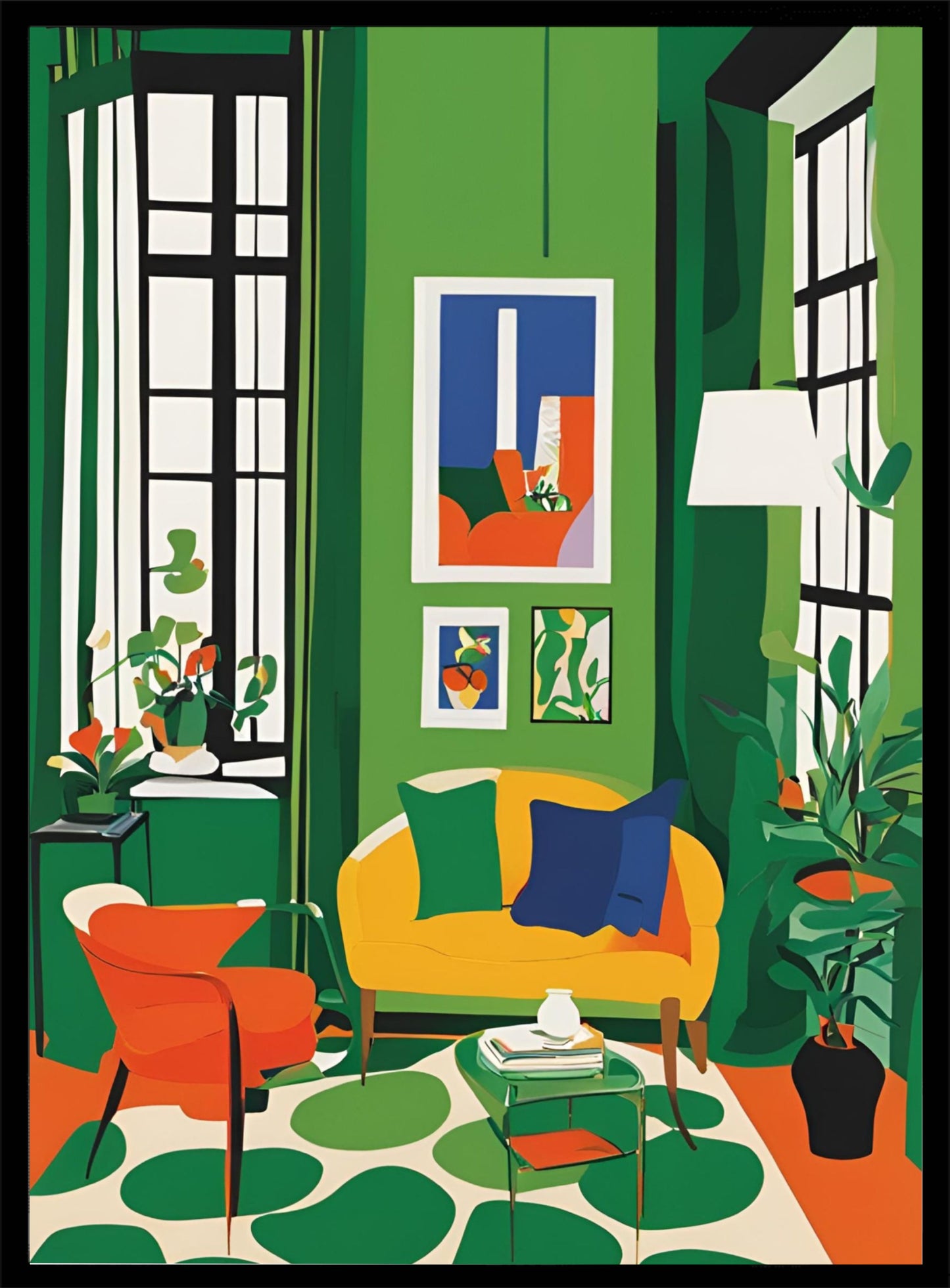 Groen interieur poster