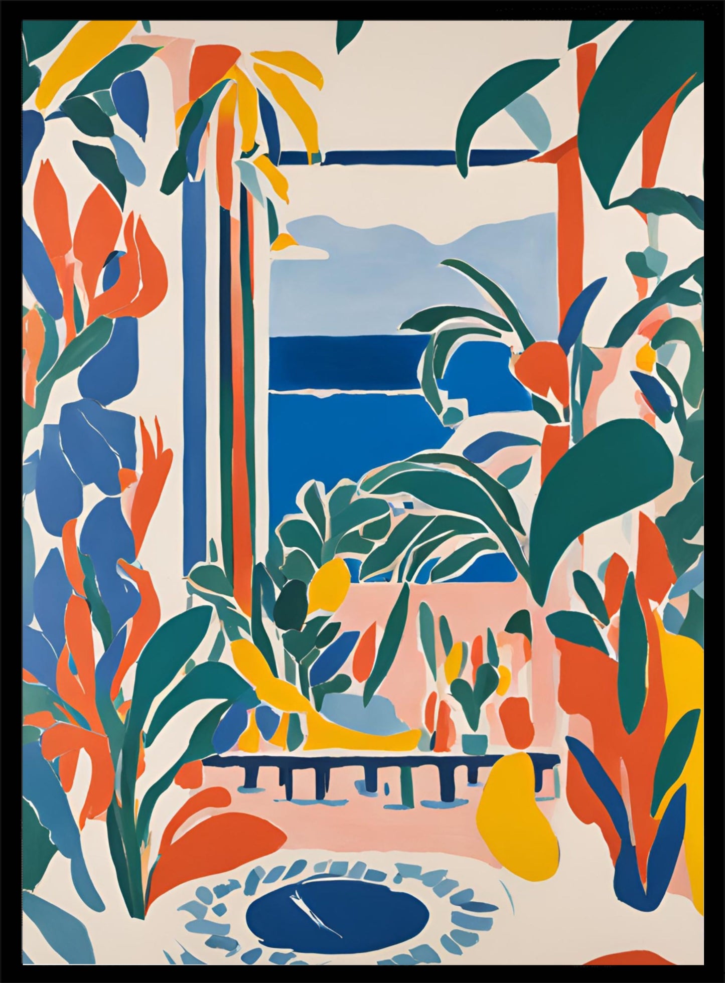 Kleurrijke doorkijk poster