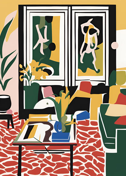 Kleurrijk interieur poster